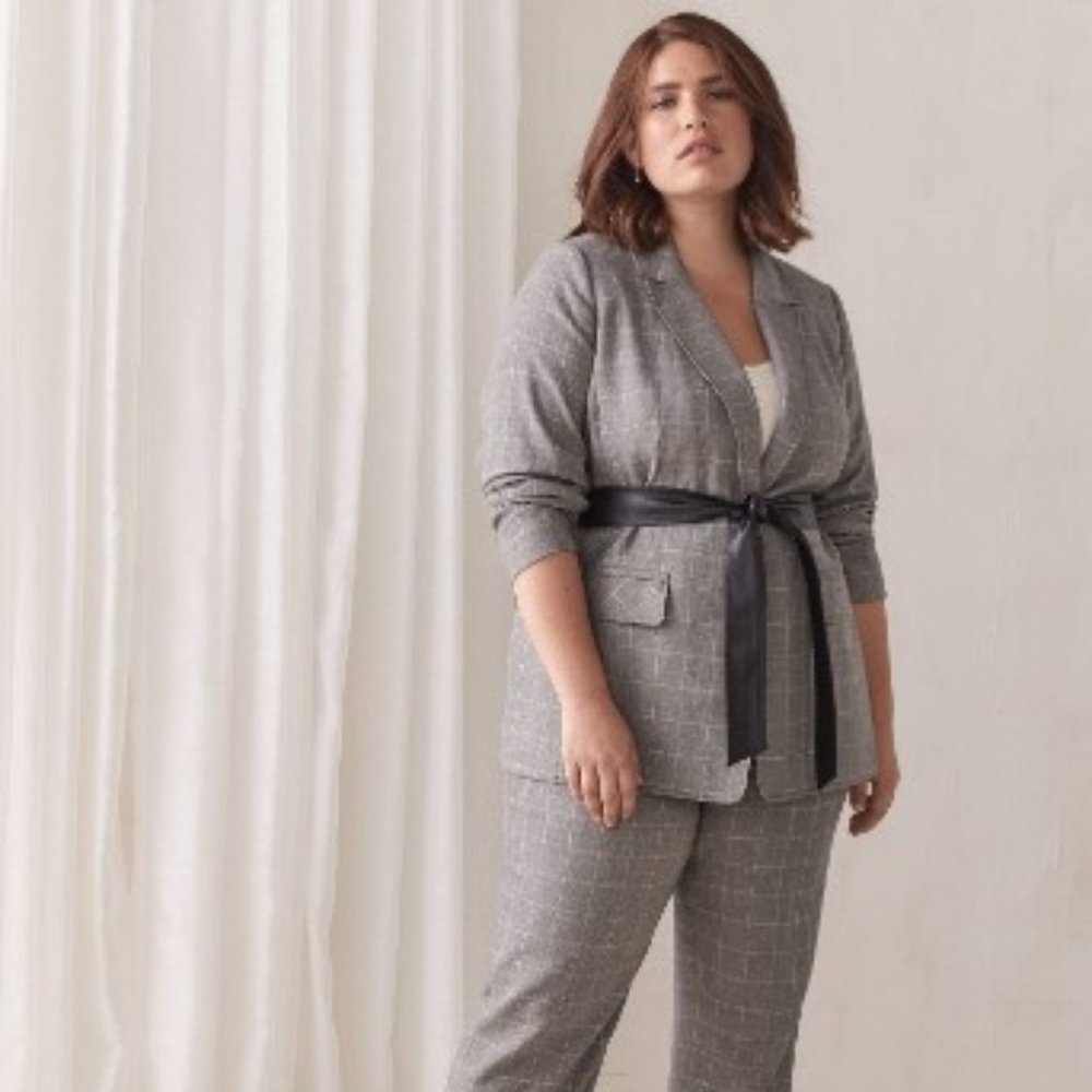 NWT - Belted Windowpane Blazer